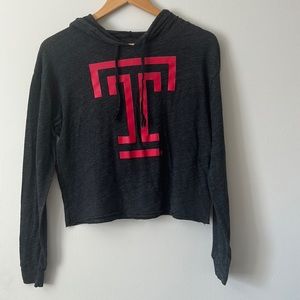 Temple University Cropped Lightweight Hoodie